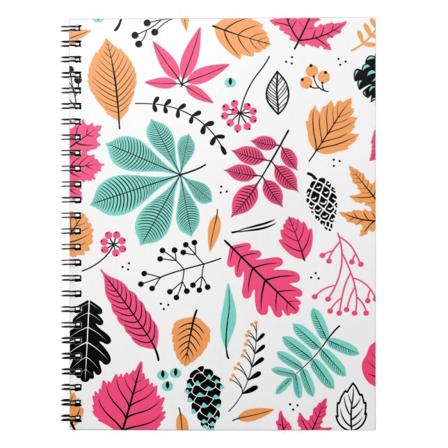 Autumn Leaf Abstract Seamless Pattern Notebook (Front)