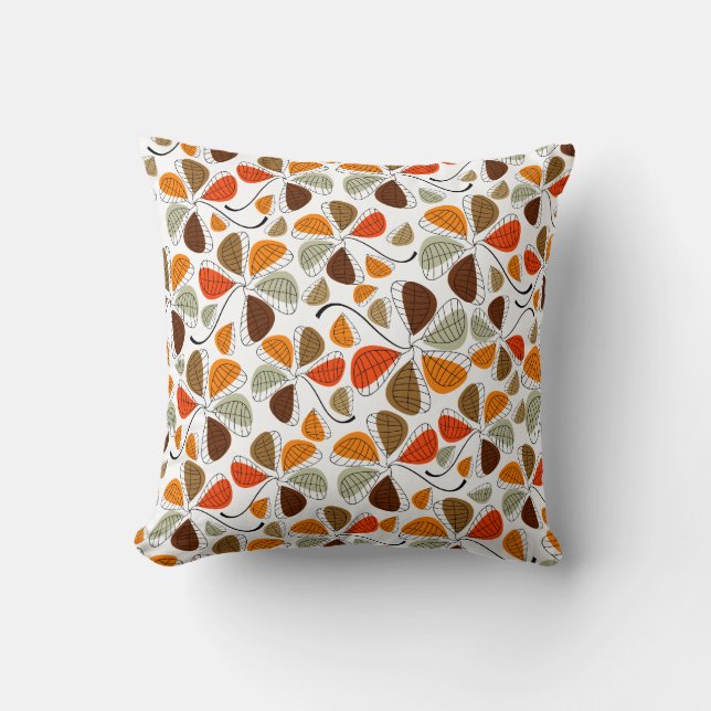 Autumn Leaf Abstract Throw Pillow (Front)