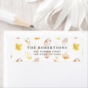 Autumn Leaf & Acorn Pattern Cream Address