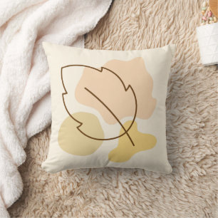 Autumn Leaf & Blob Shape Fall Home Decoration Gift Throw Pillow