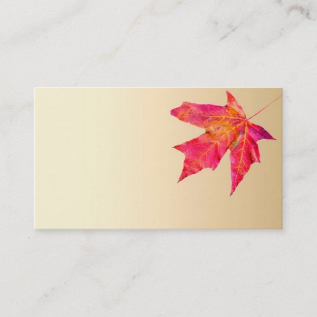 autumn leaf business card template photo art (Front)
