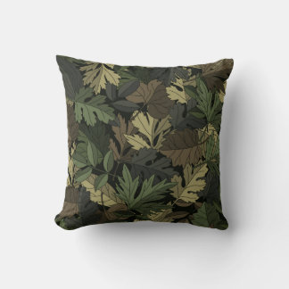 Autumn Leaf Camouflage Throw Pillow