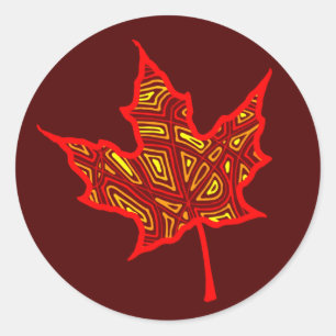 Autumn Leaf Classic Round Sticker