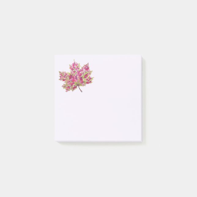 Autumn Leaf Colourful Watercolor Boho Post-it Notes (Front)