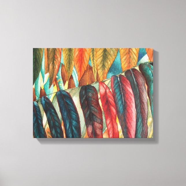 autumn leaf colours original stylised modern art canvas print (Front)