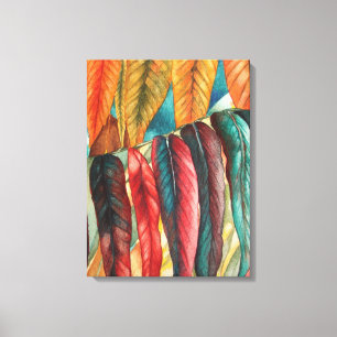 autumn leaf colours original stylised modern art canvas print