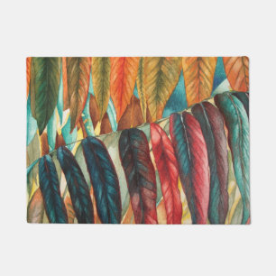 autumn leaf colours original stylized modern art doormat