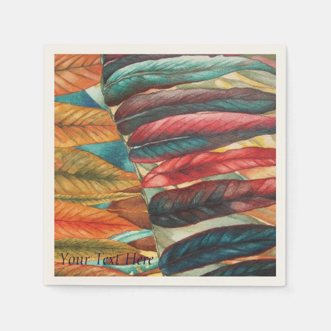 autumn leaf colours original stylized modern art napkin (Front)