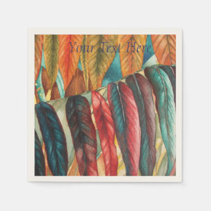 autumn leaf colours original stylized modern art napkin