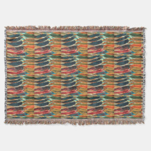 autumn leaf colours original stylized modern art throw blanket