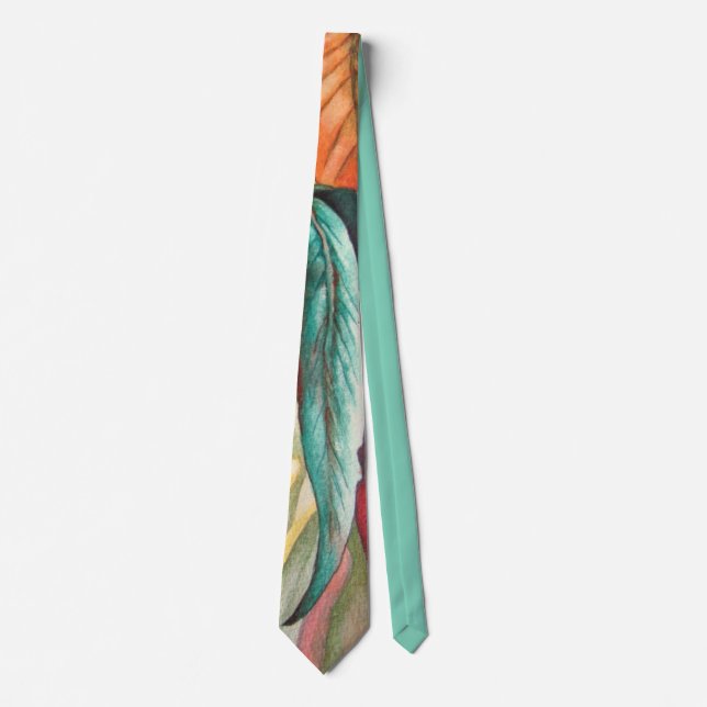 autumn leaf colours original stylized modern art tie (Front)