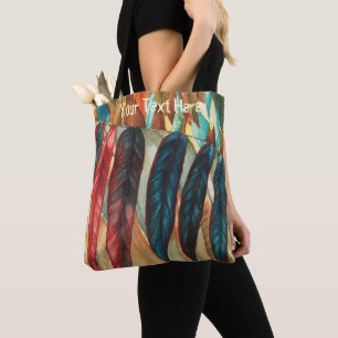 autumn leaf colours original stylized modern art tote bag