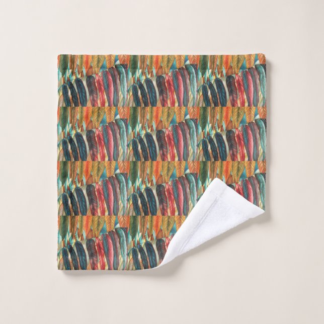 autumn leaf colours original stylized modern art wash cloth (Wash Cloth)