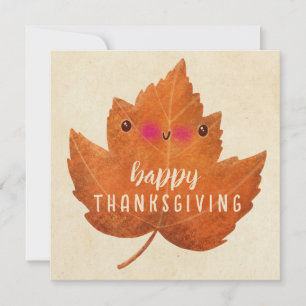 Autumn Leaf Cute Halloween Thanksgiving Fall Decor Invitation