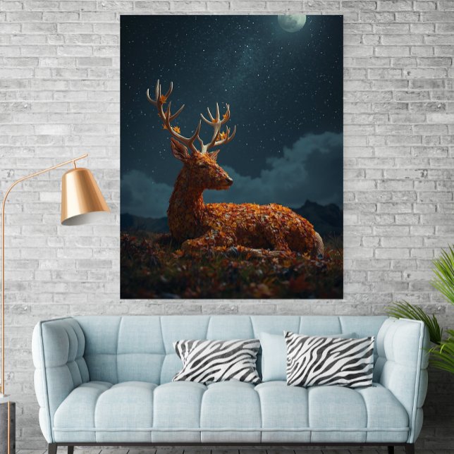 Autumn Leaf Deer Sleeping Under Stars Poster  (Créateur téléchargé)