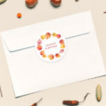 Autumn Leaf Fall Modern Wedding Burnt Rust Classic Round Sticker<br><div class="desc">Beautiful watercolor fall leaves set this wedding stationery suite apart from the rest. You may customize all of the text. Coordinating items available.</div>
