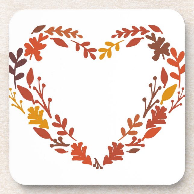 AUTUMN LEAF HEART COASTER (Front)