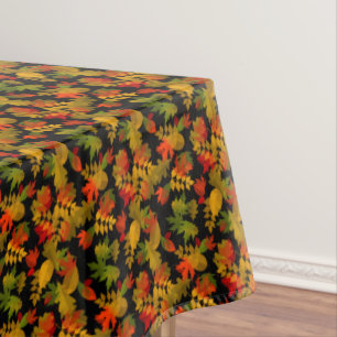 Autumn Leaf Leaves Brown Orange Yellow Green Tablecloth