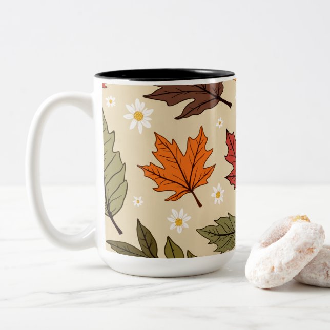 autumn leaf mug (With Donut)