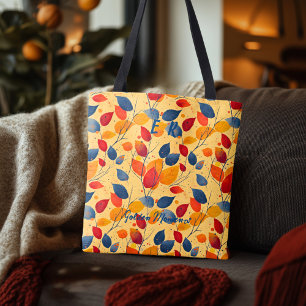 Autumn Leaf Pattern – Colourful Botanical Fall  Tote Bag
