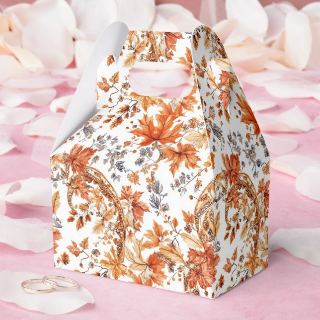 Autumn Leaf Pattern Favor Box (Wedding)