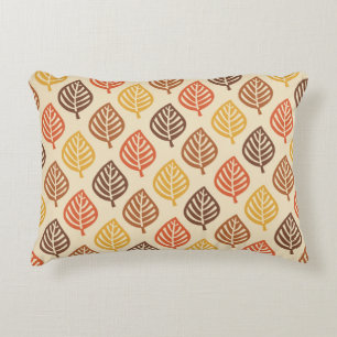 Autumn Leaf Pattern in Fall Colours Accent Pillow