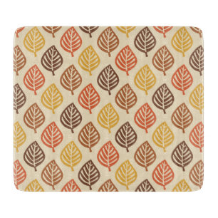 Autumn Leaf Pattern in Fall Colours Cutting Board