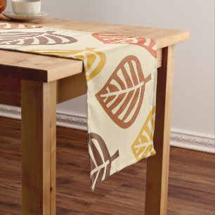 Autumn Leaf Pattern in Fall Colours Short Table Runner