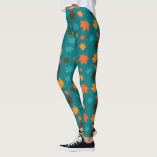 Autumn Leaf Pattern Leggings