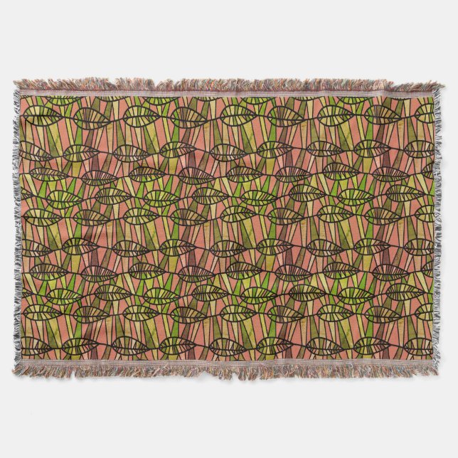 Autumn Leaf Pattern Modern Throw Blanket (Front)