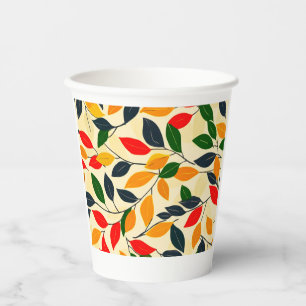 Autumn Leaf Pattern Paper Cups