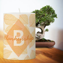 Autumn Leaf Pattern Personal Monogram Name