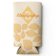 Autumn Leaf Pattern Personal Monogram Name
