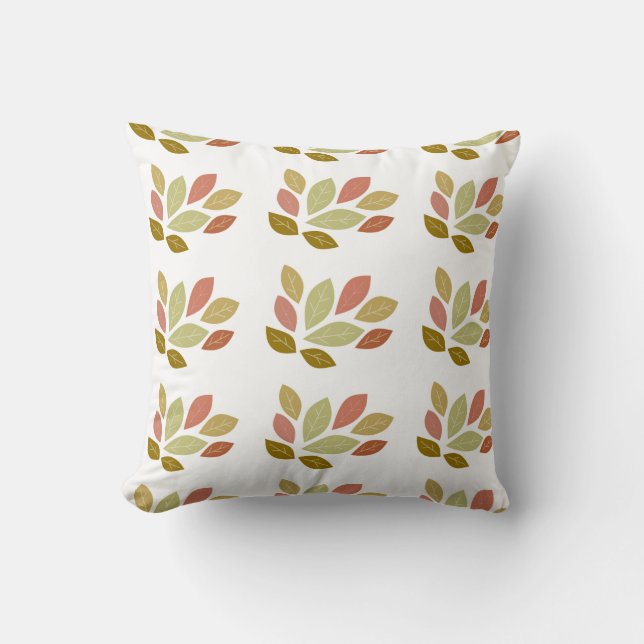 Autumn Leaf Pattern Throw Pillow (Front)