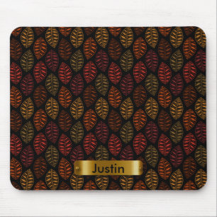 Autumn Leaf Pattern with DIY Text Mouse Pad