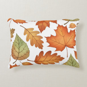 Autumn Leaf Seamless Pattern Accent Pillow