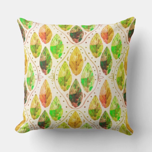 Autumn Leaf Square Outdoor Pillow (Front)