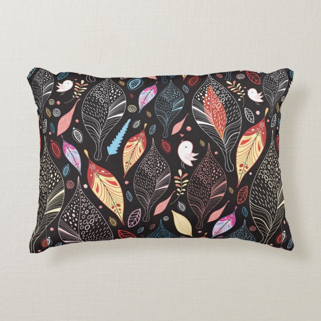 Autumn leaf texture accent pillow (Front)