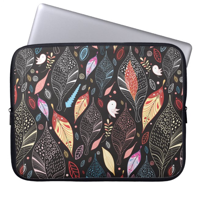 Autumn leaf texture laptop sleeve (Front)