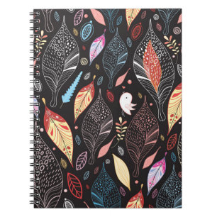 Autumn leaf texture notebook