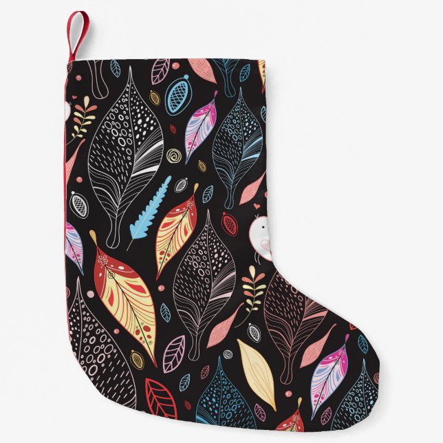 Autumn leaf texture small christmas stocking (Front)