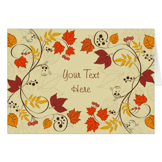 Autumn Leaf Vines with Customizable Text (Front Horizontal)