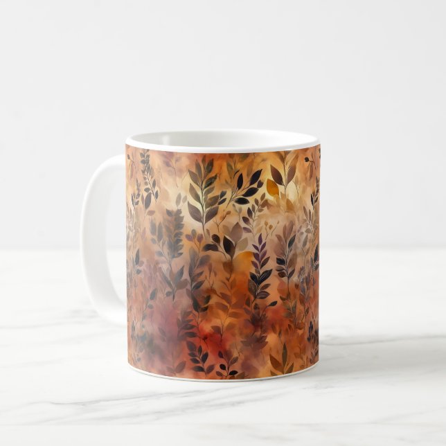 Autumn Leaf Warm Colours Coffee Mug (Front Left)