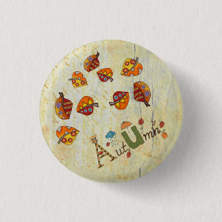 autumn leaves 1 inch round button