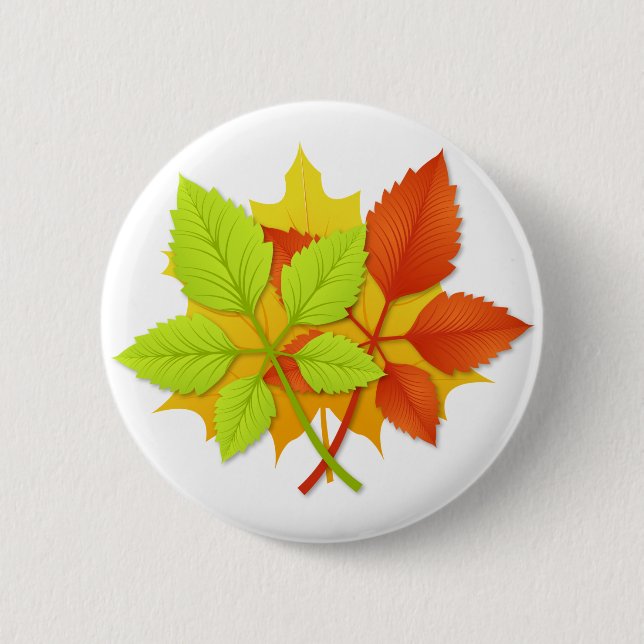 Autumn leaves 2 inch round button (Front)