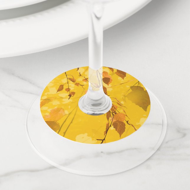 Autumn Leaves 3 Wine Glass Tag (Close Up)