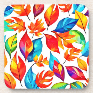Autumn Leaves Abstract Pattern Coaster