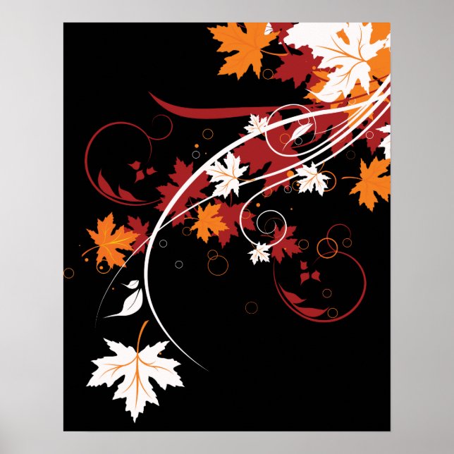Autumn Leaves Abstract Poster (Front)