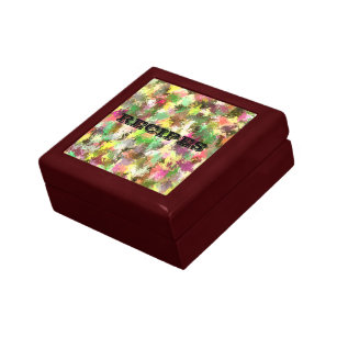 Autumn Leaves Abstract Recipe Gift Box