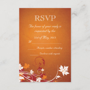 Autumn Leaves Abstract RSVP Card